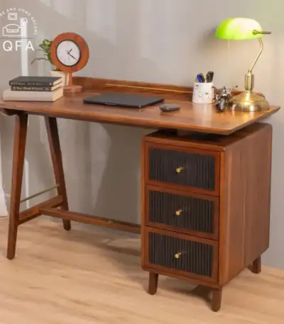 Gulliver Sheesham Wood Study Table in Teak Finish featuring a solid wood build and a spacious tabletop for home office work.