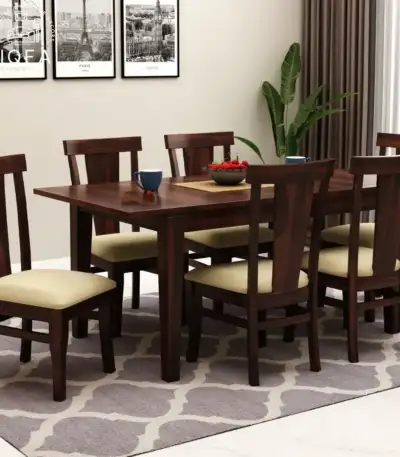 Franco Extendable 6 Seater Dining Set Walnut Finish by IQFA Furniture
