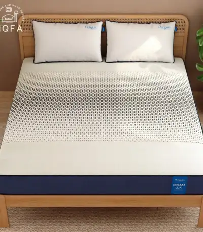 Dream Lux memory foam mattress king size 6 inch with high-GSM knitted fabric cover in a modern bedroom.